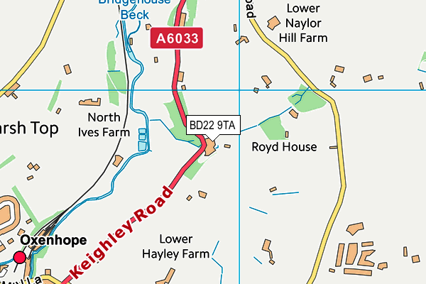 BD22 9TA map - OS VectorMap District (Ordnance Survey)