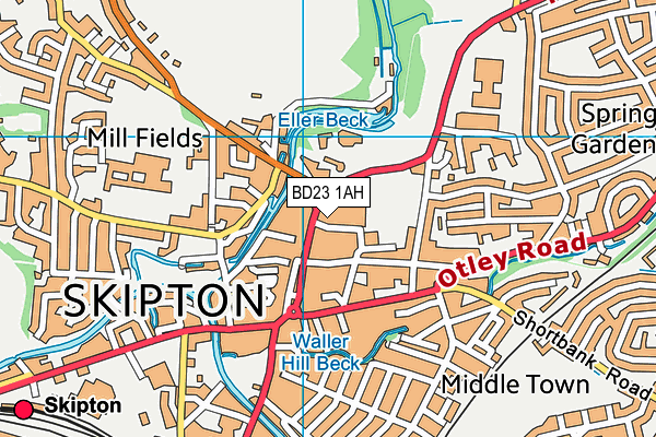 Skipton Town Hall map (BD23 1AH) - OS VectorMap District (Ordnance Survey)