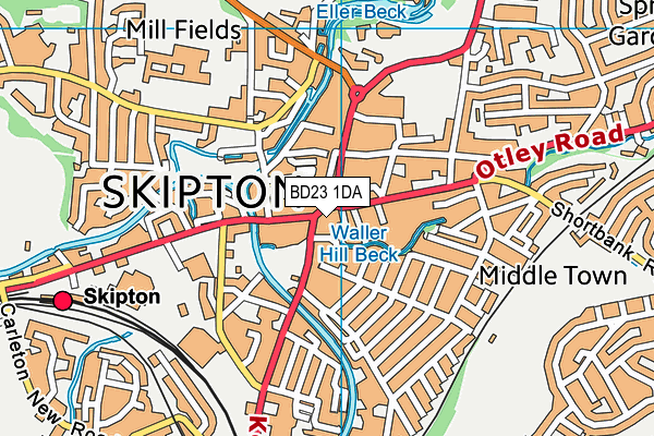 BD23 1DA map - OS VectorMap District (Ordnance Survey)