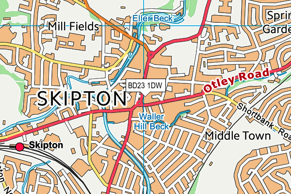 BD23 1DW map - OS VectorMap District (Ordnance Survey)