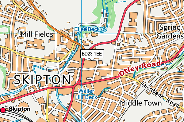 BD23 1EE map - OS VectorMap District (Ordnance Survey)