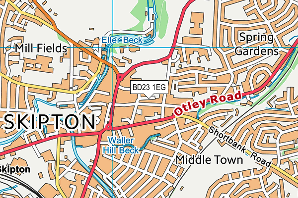 BD23 1EG map - OS VectorMap District (Ordnance Survey)