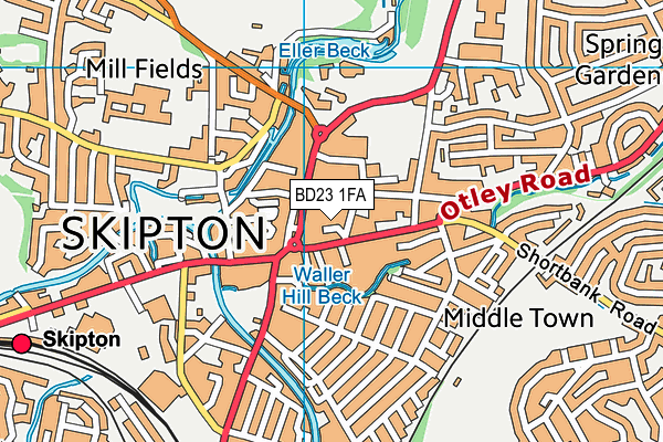 BD23 1FA map - OS VectorMap District (Ordnance Survey)