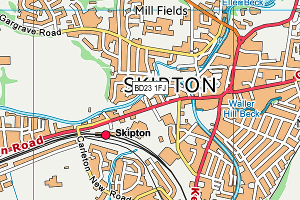Jetts Skipton map (BD23 1FJ) - OS VectorMap District (Ordnance Survey)