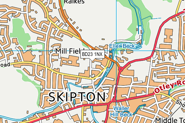 BD23 1NX map - OS VectorMap District (Ordnance Survey)