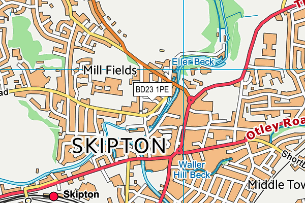 Skipton, Water Street Community Primary School map (BD23 1PE) - OS VectorMap District (Ordnance Survey)