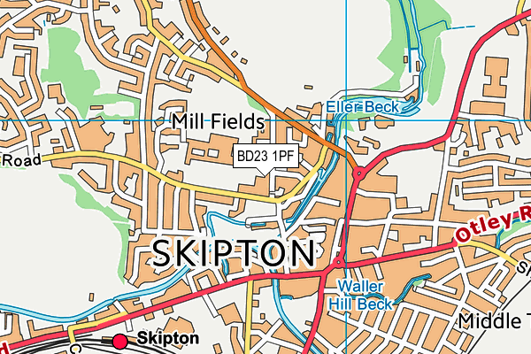 BD23 1PF map - OS VectorMap District (Ordnance Survey)