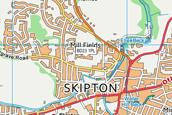 Ermysted's Grammar School map (BD23 1PL) - OS VectorMap District (Ordnance Survey)