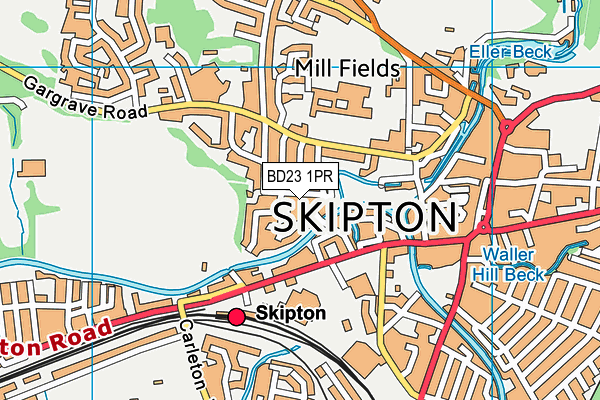 BD23 1PR map - OS VectorMap District (Ordnance Survey)