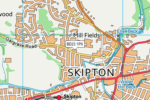 BD23 1PX map - OS VectorMap District (Ordnance Survey)