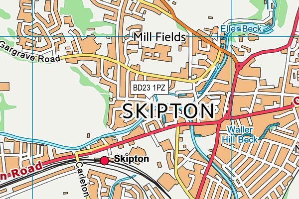 BD23 1PZ map - OS VectorMap District (Ordnance Survey)