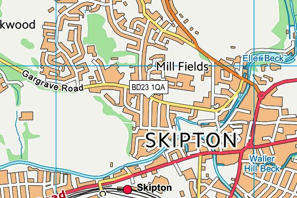 BD23 1QA map - OS VectorMap District (Ordnance Survey)