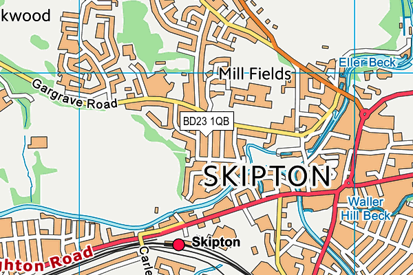 BD23 1QB map - OS VectorMap District (Ordnance Survey)