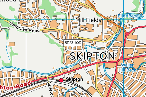 BD23 1QD map - OS VectorMap District (Ordnance Survey)