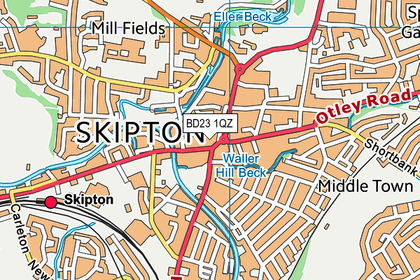 BD23 1QZ map - OS VectorMap District (Ordnance Survey)