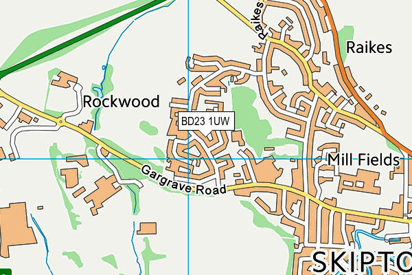 BD23 1UW map - OS VectorMap District (Ordnance Survey)