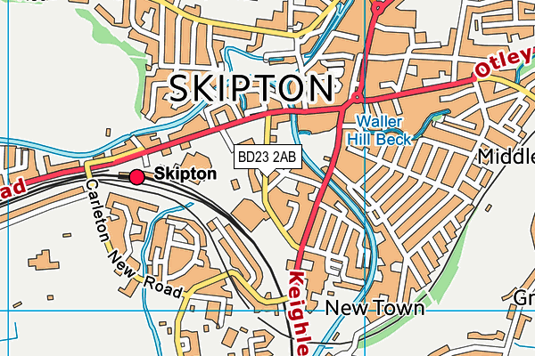 BD23 2AB map - OS VectorMap District (Ordnance Survey)