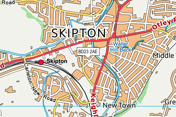 BD23 2AE map - OS VectorMap District (Ordnance Survey)