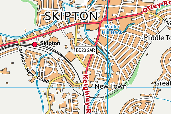 BD23 2AR map - OS VectorMap District (Ordnance Survey)