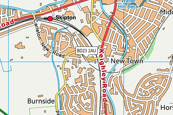 BD23 2AU map - OS VectorMap District (Ordnance Survey)