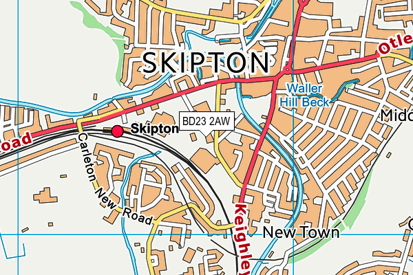 BD23 2AW map - OS VectorMap District (Ordnance Survey)