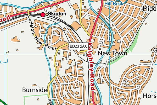 BD23 2AX map - OS VectorMap District (Ordnance Survey)