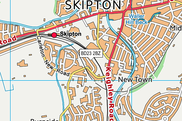 BD23 2BZ map - OS VectorMap District (Ordnance Survey)