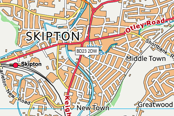 BD23 2DW map - OS VectorMap District (Ordnance Survey)