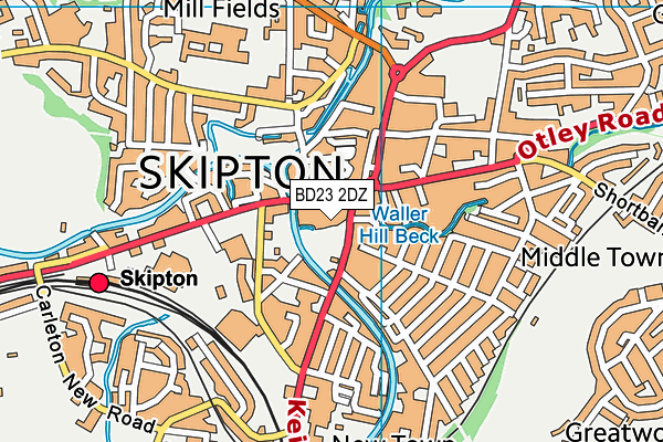 BD23 2DZ map - OS VectorMap District (Ordnance Survey)