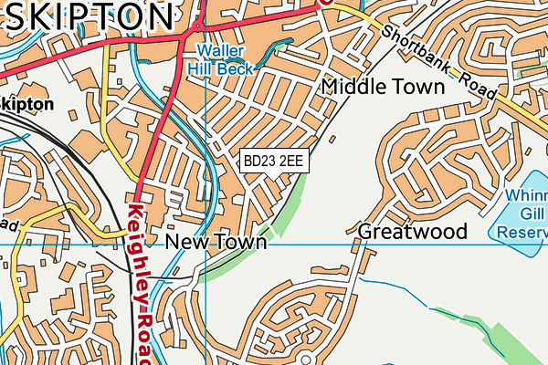 BD23 2EE map - OS VectorMap District (Ordnance Survey)