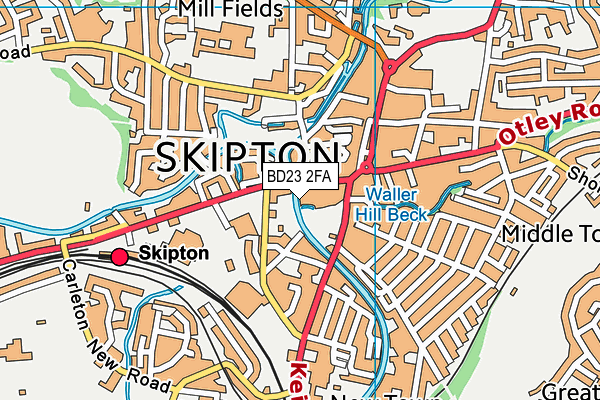 BD23 2FA map - OS VectorMap District (Ordnance Survey)