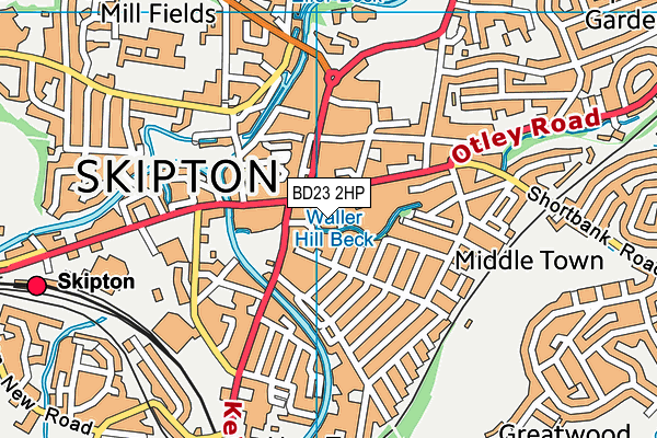 BD23 2HP map - OS VectorMap District (Ordnance Survey)