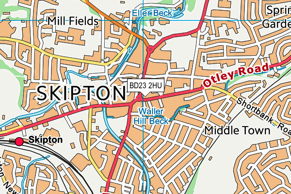 BD23 2HU map - OS VectorMap District (Ordnance Survey)