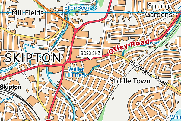 BD23 2HZ map - OS VectorMap District (Ordnance Survey)