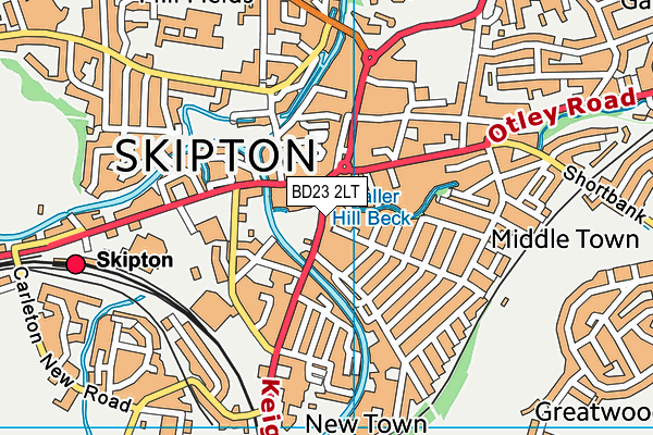 BD23 2LT map - OS VectorMap District (Ordnance Survey)