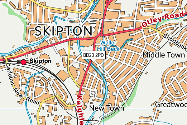 BD23 2PD map - OS VectorMap District (Ordnance Survey)