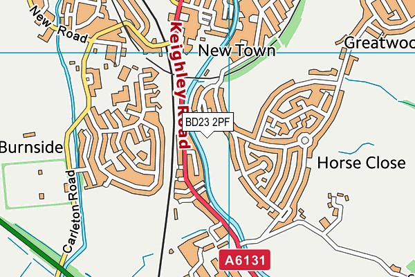 BD23 2PF map - OS VectorMap District (Ordnance Survey)