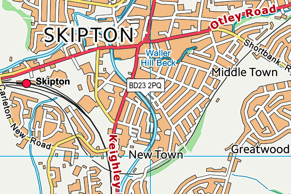 BD23 2PQ map - OS VectorMap District (Ordnance Survey)