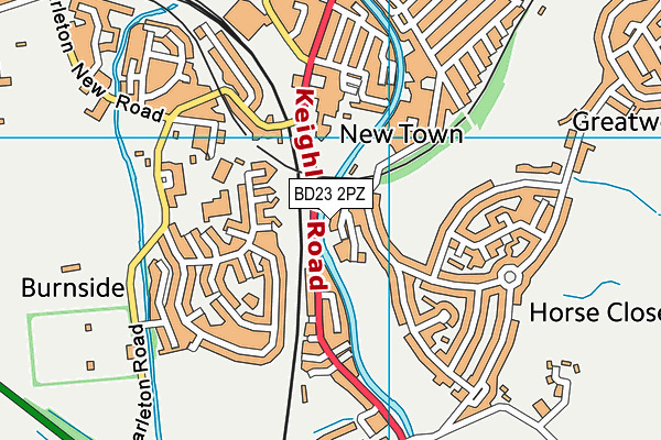 BD23 2PZ map - OS VectorMap District (Ordnance Survey)