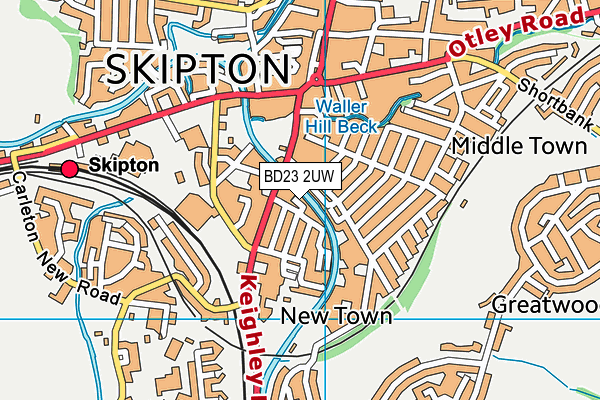 BD23 2UW map - OS VectorMap District (Ordnance Survey)