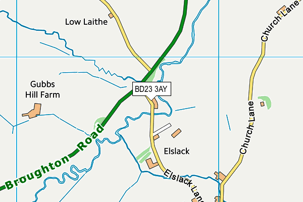 BD23 3AY map - OS VectorMap District (Ordnance Survey)