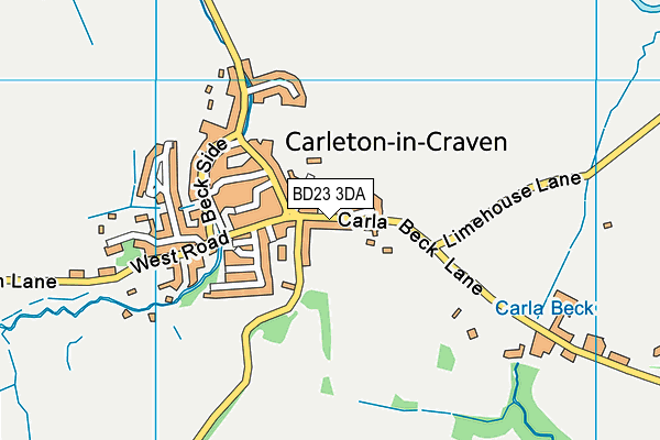 BD23 3DA map - OS VectorMap District (Ordnance Survey)