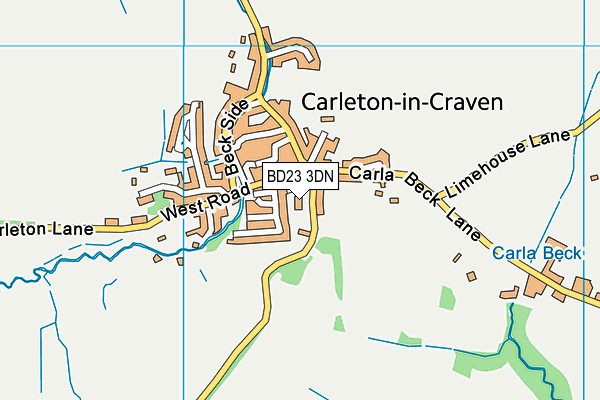 BD23 3DN map - OS VectorMap District (Ordnance Survey)