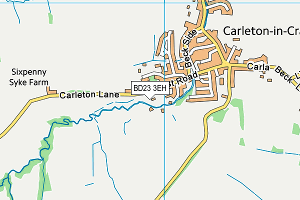 BD23 3EH map - OS VectorMap District (Ordnance Survey)