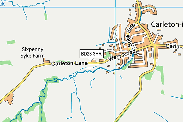 BD23 3HR map - OS VectorMap District (Ordnance Survey)