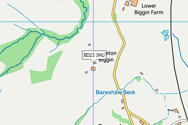 BD23 3HU map - OS VectorMap District (Ordnance Survey)