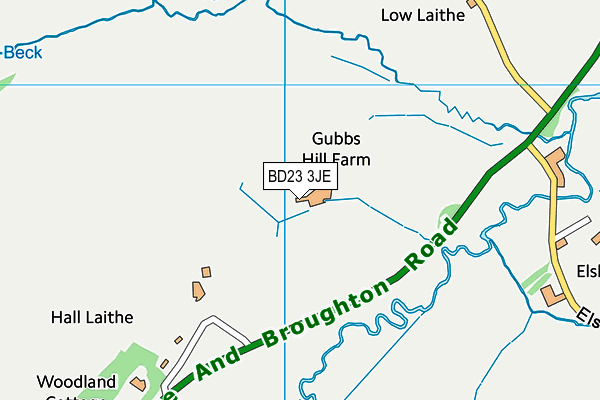 BD23 3JE map - OS VectorMap District (Ordnance Survey)