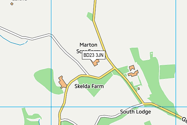 BD23 3JN map - OS VectorMap District (Ordnance Survey)