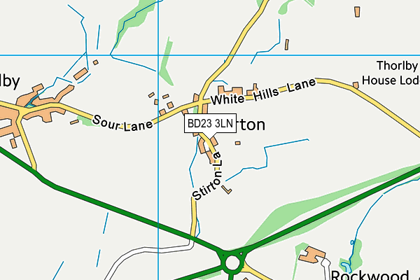 BD23 3LN map - OS VectorMap District (Ordnance Survey)