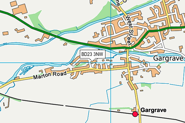 BD23 3NW map - OS VectorMap District (Ordnance Survey)